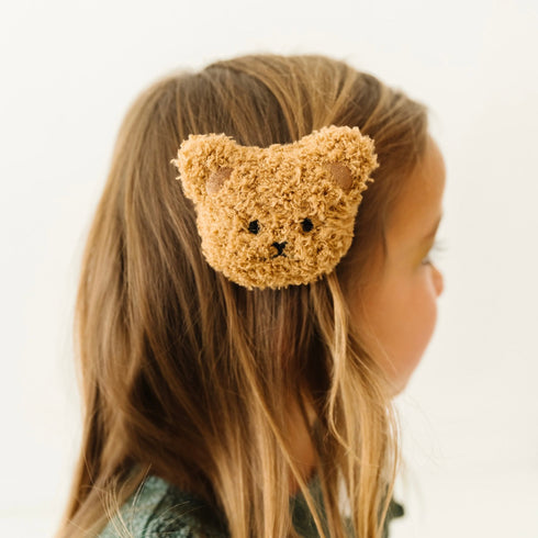 2pk-novelty-clips-teddy-oak Baby Bling Bows clips headbands - Sophia's Style-